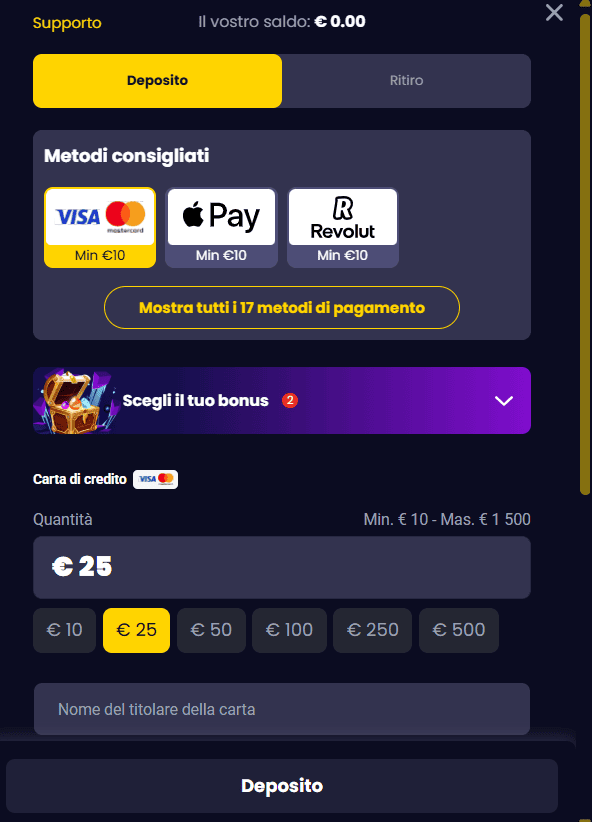 Come Effettuare un Deposito Slotsgem