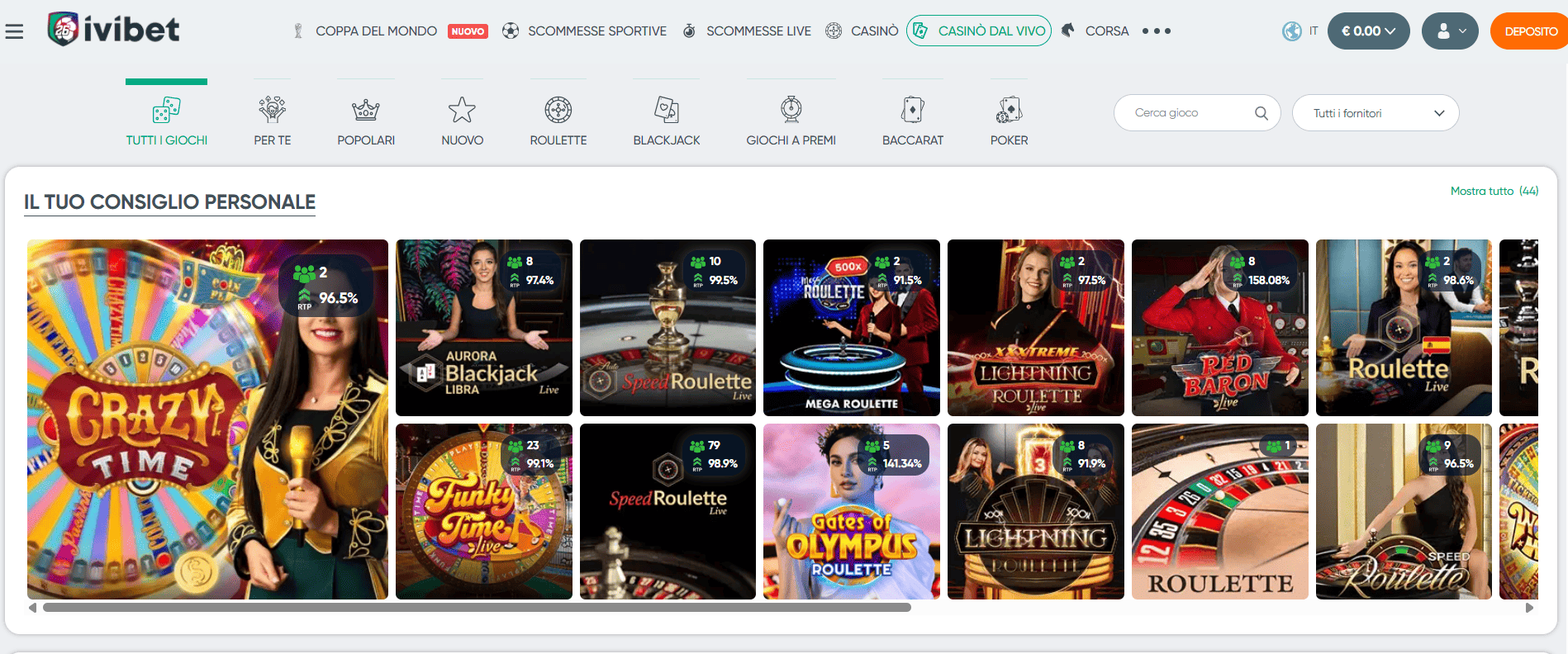 Live Casinò Ivibet