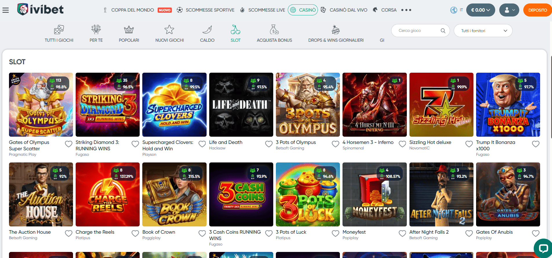 Slot e Fornitori Ivibet